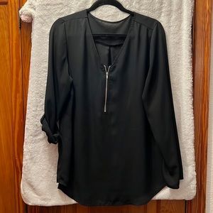 Sheer black zipper top